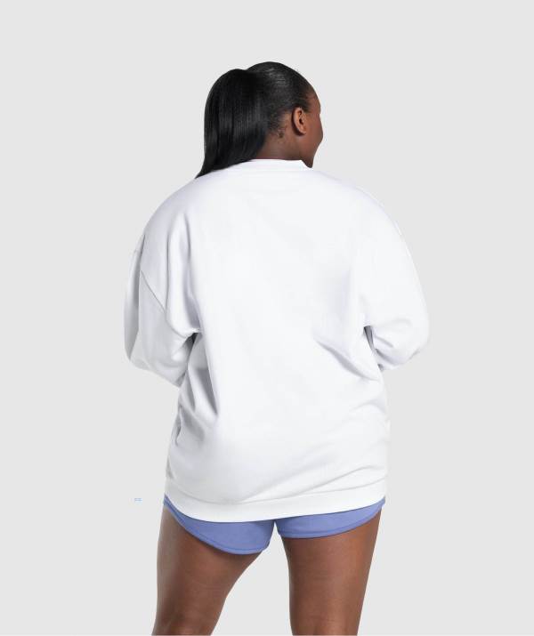 Damske Mikiny Gymshark Training Oversized Biele | AI7804621